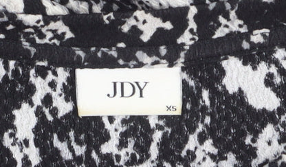 JDY Women's Black Animal Print A-Line Long Sleeve Dress XS
