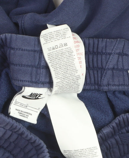 Nike Boys Blue Jogger Trousers 12-13 Years Elastic Waist Fleece Activewear