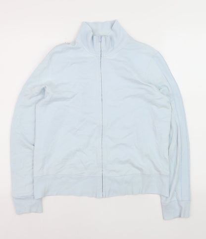 Marks and Spencer Women Blue Full Zip Cotton Jumper Size 14