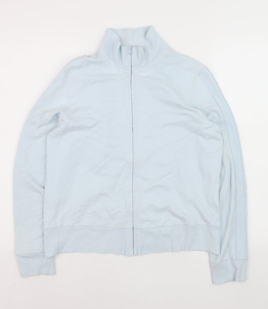 Marks and Spencer Women Blue Full Zip Cotton Jumper Size 14