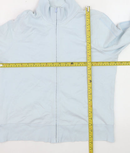 Marks and Spencer Women Blue Full Zip Cotton Jumper Size 14