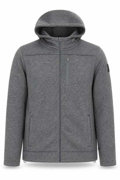 Möberg Men's Grey Hooded Full Zip Fleece Jacket Size L