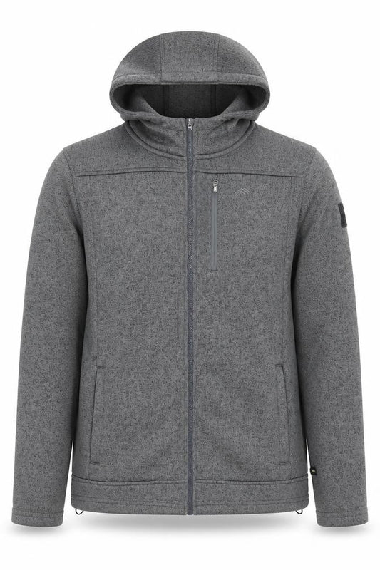 Möberg Men's Grey Hooded Full Zip Fleece Jacket Size L