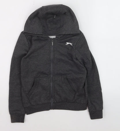 Slazenger Boys Grey Full Zip Fleece Hoodie 9-10 Years