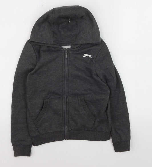 Slazenger Boys Grey Full Zip Fleece Hoodie 9-10 Years