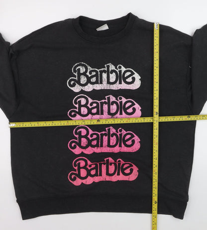 Primark Women Black Barbie Graphic Cotton Sweatshirt Size 12/14