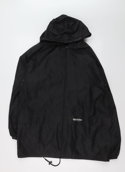 Regatta Men’s Black Waterproof Hooded Rain Jacket M 40in Outdoor
