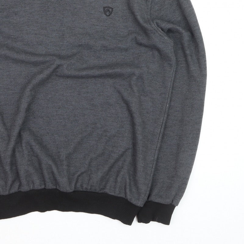 Galvini Mens Grey XL V-Neck Pullover Jumper Casual Knitwear