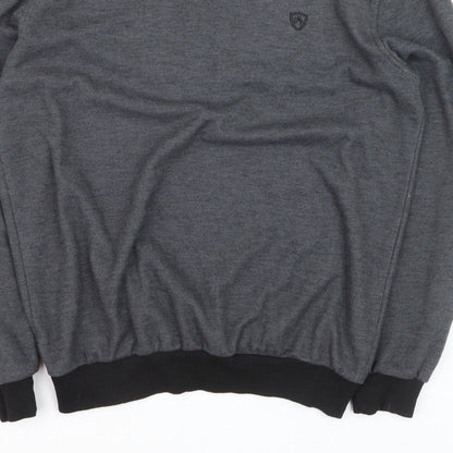 Galvini Mens Grey XL V-Neck Pullover Jumper Casual Knitwear