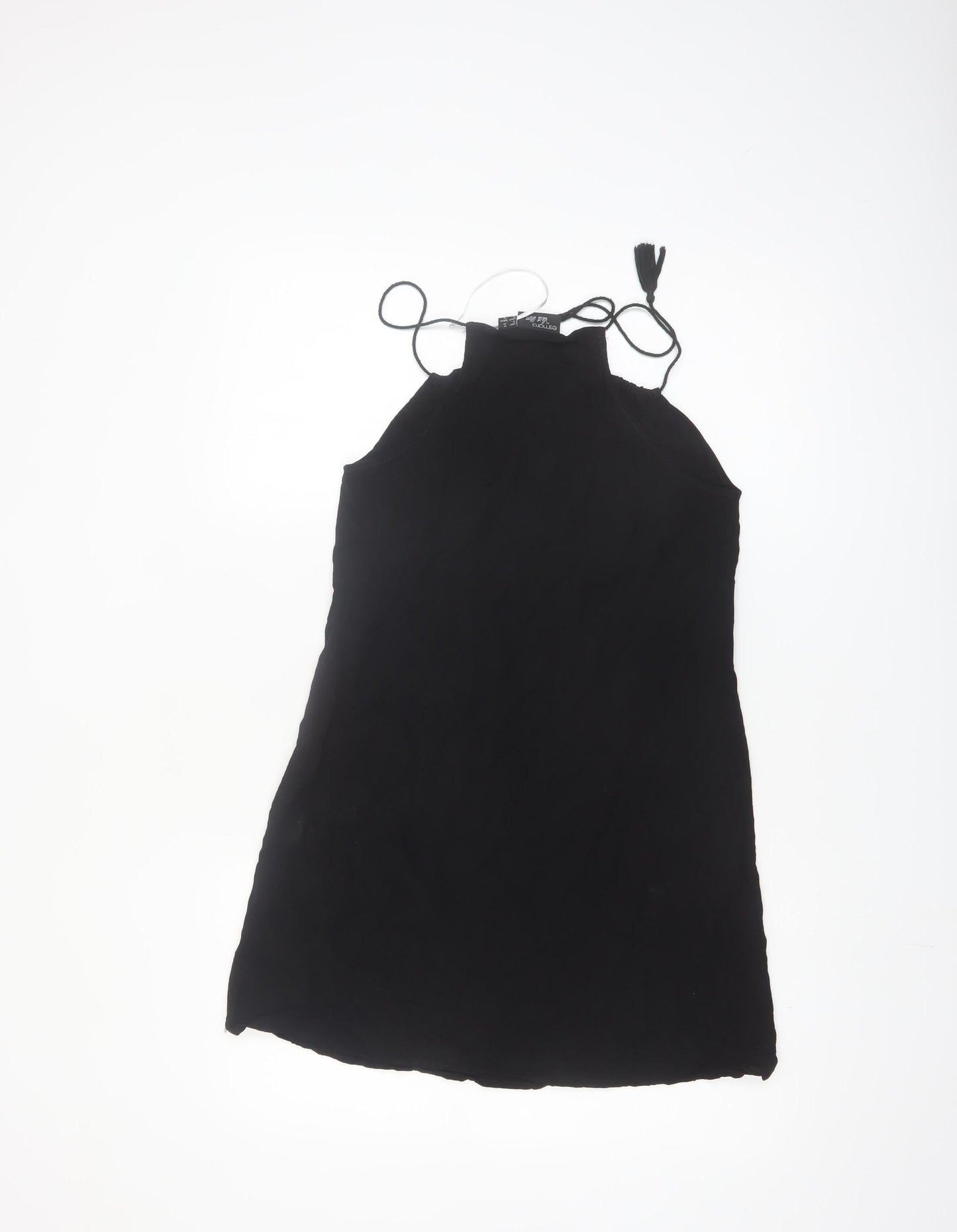 Esmara Women Black Embroidered Halter Shift Dress Size 10