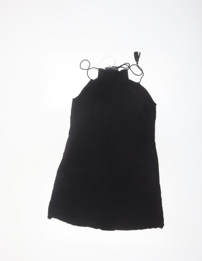 Esmara Women Black Embroidered Halter Shift Dress Size 10