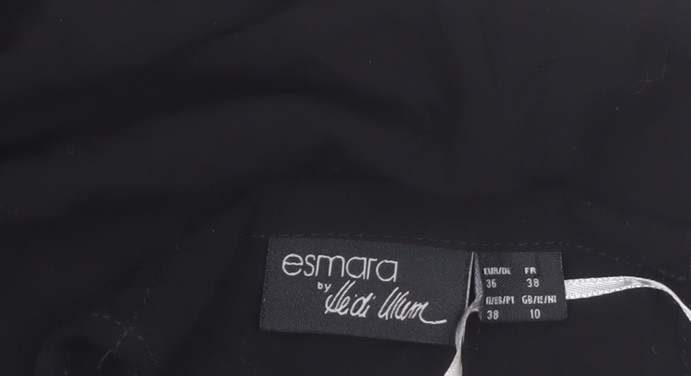 Esmara Women Black Embroidered Halter Shift Dress Size 10