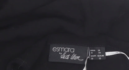 Esmara Women Black Embroidered Halter Shift Dress Size 10