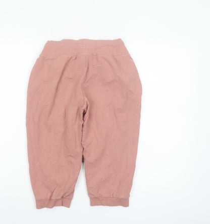 Crivit Women Pink Sweat Shorts M Cotton Stretch Drawstring Pockets