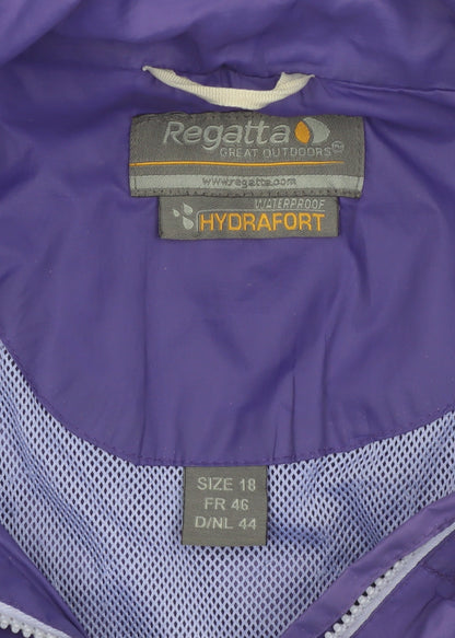 Regatta Womens Purple Waterproof Rain Coat Jacket Size 18 Hooded