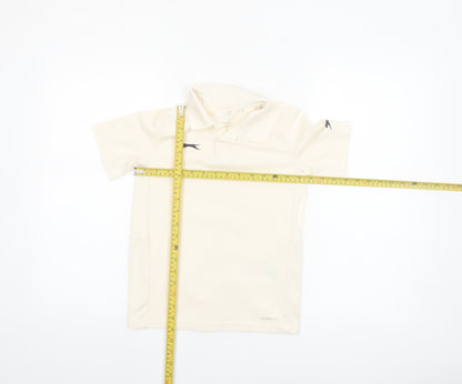 Slazenger Boys Beige Polo Shirt 9-10 Years Sports Top Lightweight