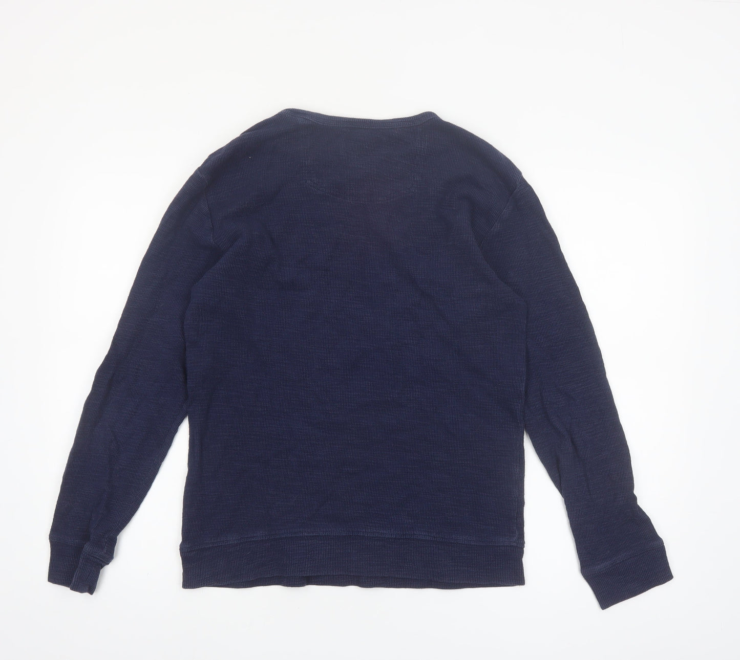 Esprit Mens Blue Slim Fit Long Sleeve Cotton Casual Top M
