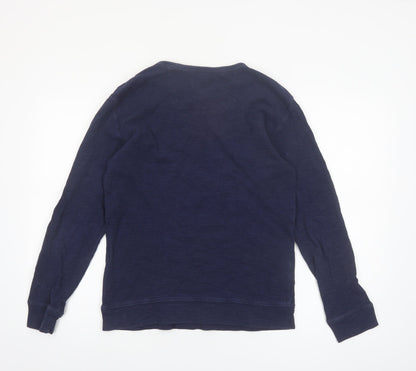 Esprit Mens Blue Slim Fit Long Sleeve Cotton Casual Top M