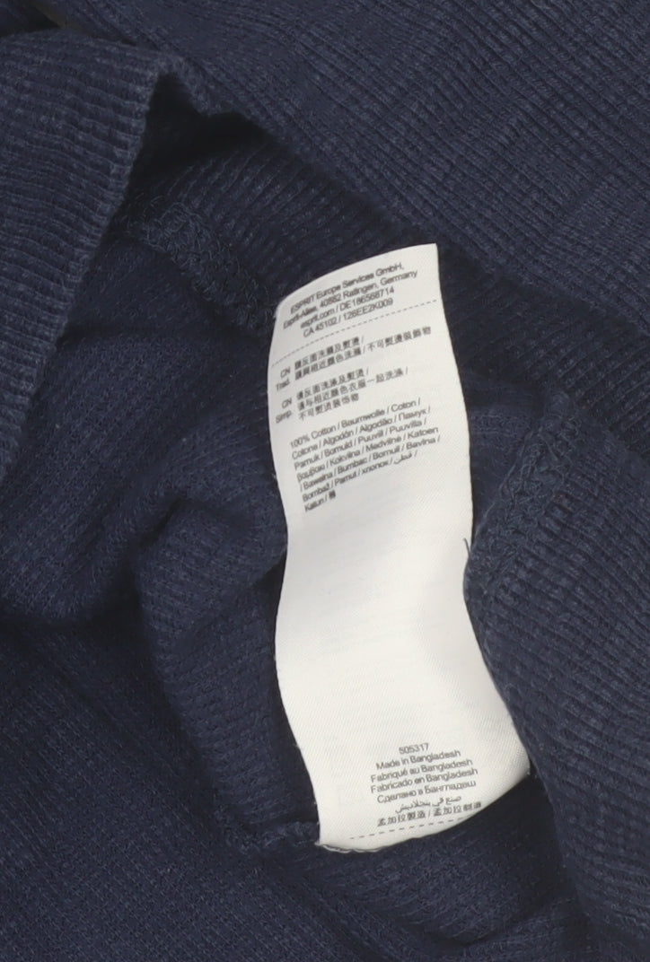 Esprit Mens Blue Slim Fit Long Sleeve Cotton Casual Top M