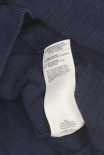 Esprit Mens Blue Slim Fit Long Sleeve Cotton Casual Top M