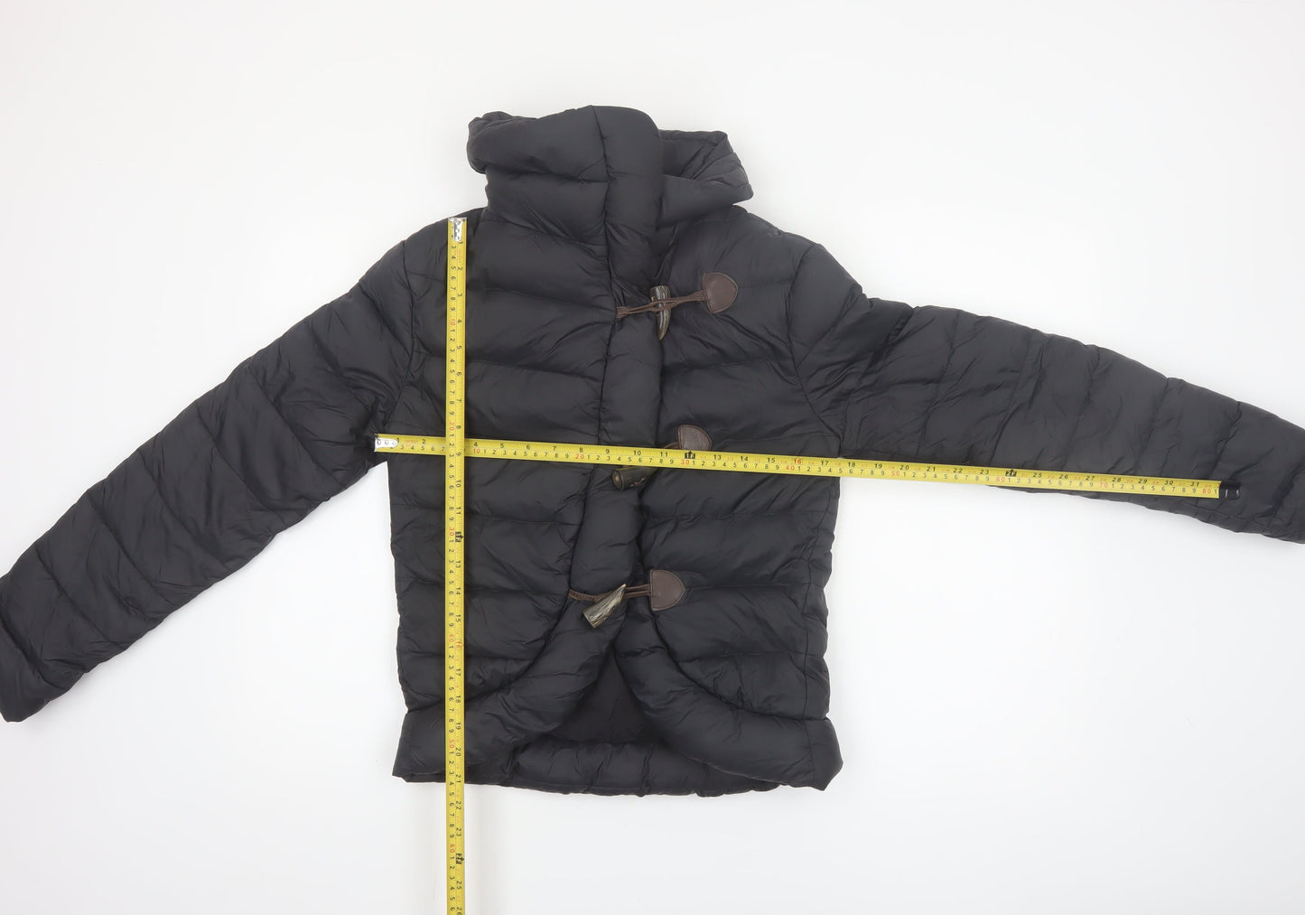 AllSaints Womens Black Puffer Jacket UK 6 Short Down Toggle Winter Coat