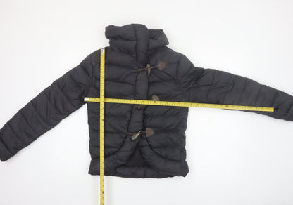 AllSaints Womens Black Puffer Jacket UK 6 Short Down Toggle Winter Coat