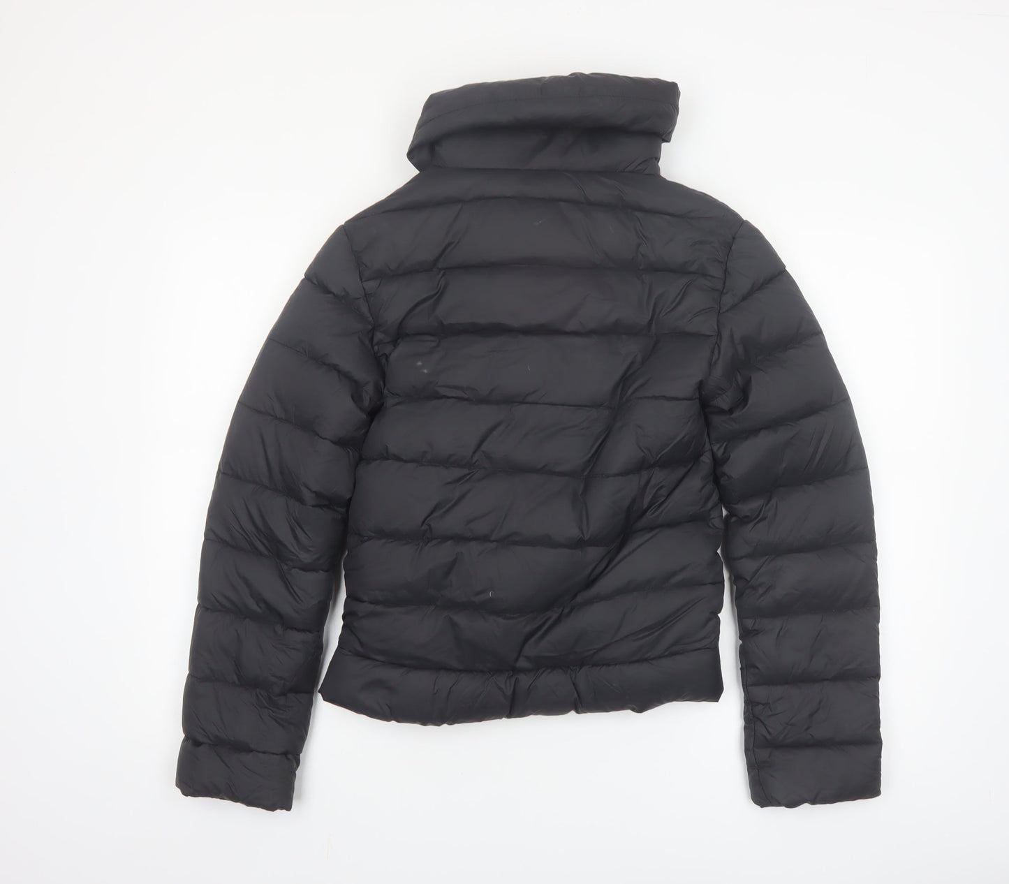AllSaints Womens Black Puffer Jacket UK 6 Short Down Toggle Winter Coat