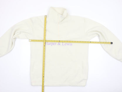 Harper & Lewis Mens Ivory Fleece 1/4 Zip Sweatshirt M Regular Fit