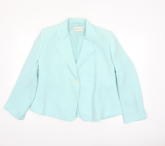 Chianti Women’s Blue Single-Breasted Blazer Size 18 Polyester