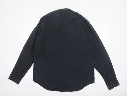 Tommy Hilfiger Men's Black 2XL Stretch Cotton Long Sleeve Button-Up Shirt