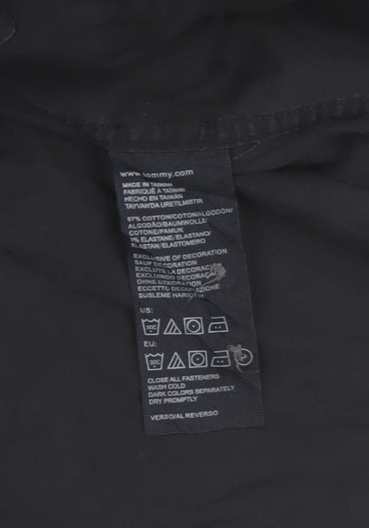 Tommy Hilfiger Men's Black 2XL Stretch Cotton Long Sleeve Button-Up Shirt