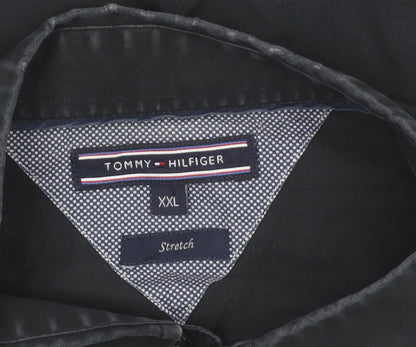 Tommy Hilfiger Men's Black 2XL Stretch Cotton Long Sleeve Button-Up Shirt