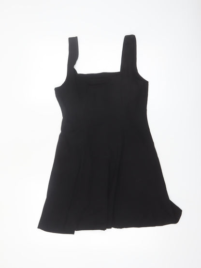 H&M Women’s Black A-Line Stretch Knee Length Dress Size 12