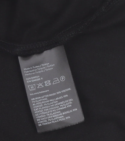 H&M Women’s Black A-Line Stretch Knee Length Dress Size 12