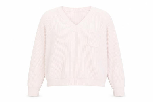 The White Company Women Ivory V-Neck Knit Jumper Size 12