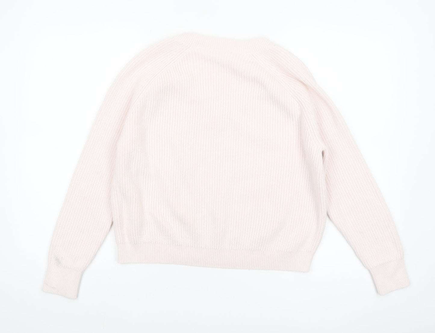 The White Company Women Ivory V-Neck Knit Jumper Size 12