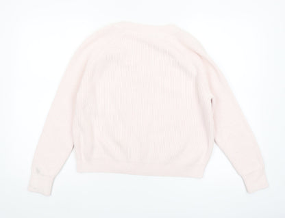 The White Company Women Ivory V-Neck Knit Jumper Size 12