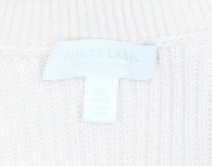 The White Company Women Ivory V-Neck Knit Jumper Size 12
