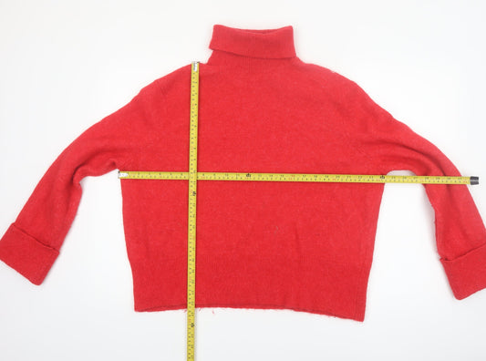 & Other Stories Women Red Roll Neck Alpaca Wool Jumper Size 12
