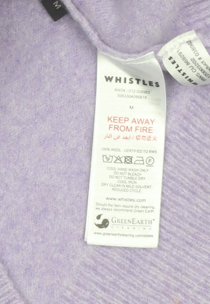 Whistles Women’s Lilac Wool Mock Neck Jumper Size M