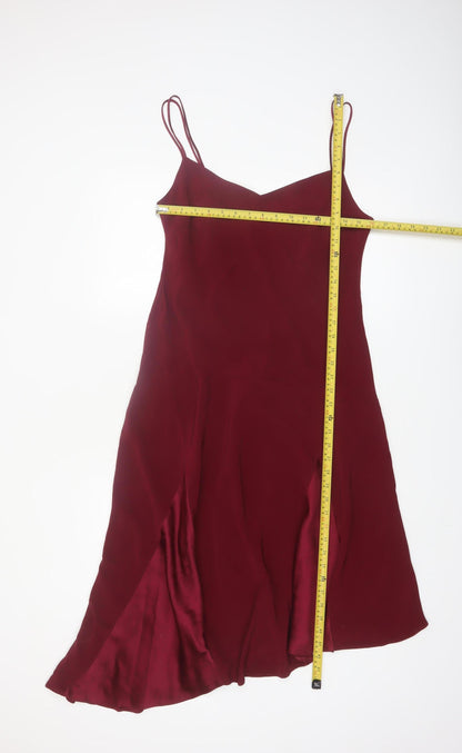Début Women's Red Midi Slip Dress Size 12 Elegant Formal Wear