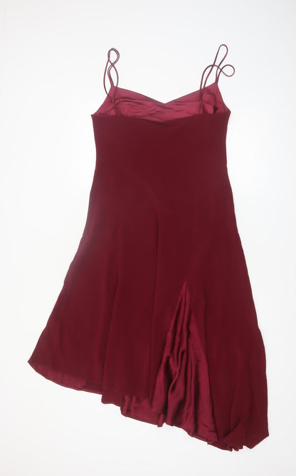 Début Women's Red Midi Slip Dress Size 12 Elegant Formal Wear