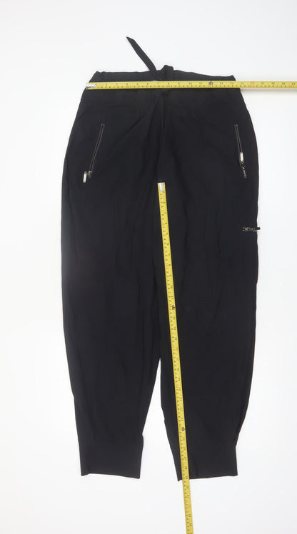 Naya Women's Black Cargo Tapered Trousers Size 4 Casual