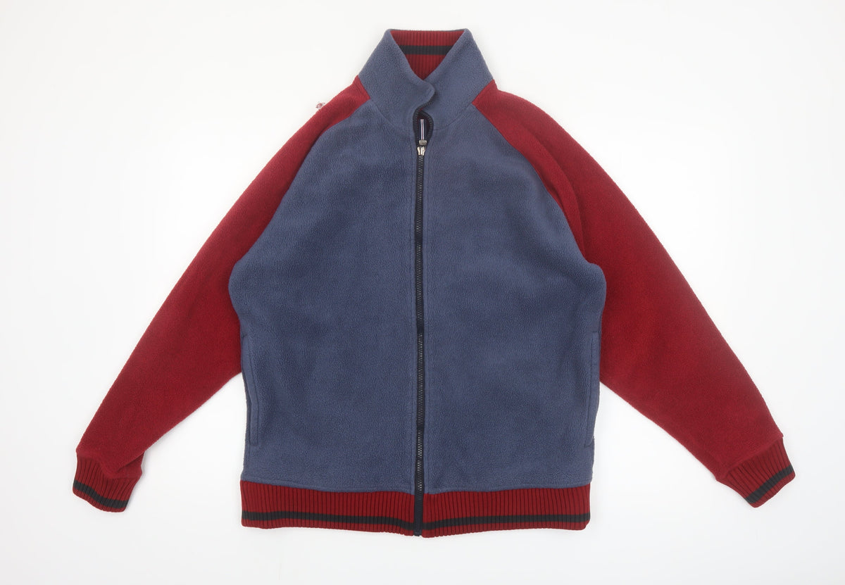 Marks and Spencer Men Blue Red Fleece Full Zip Jacket Size M