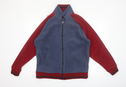 Marks and Spencer Men Blue Red Fleece Full Zip Jacket Size M