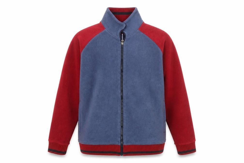 Marks and Spencer Men Blue Red Fleece Full Zip Jacket Size M