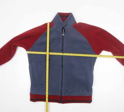 Marks and Spencer Men Blue Red Fleece Full Zip Jacket Size M