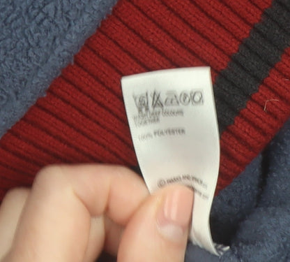 Marks and Spencer Men Blue Red Fleece Full Zip Jacket Size M