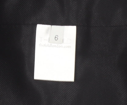 The Fold Women's Blue Geometric Wool Blend Long Coat Size 6