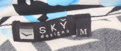 SKY Designs Women’s Multicoloured Floral Zebra Tank Top Size M
